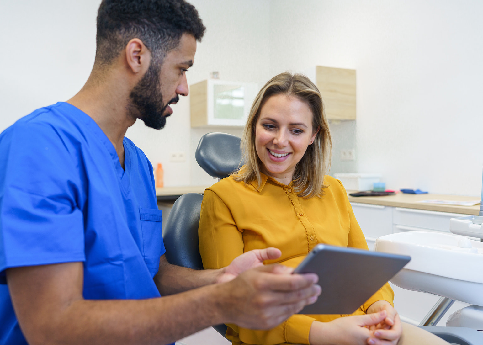 Helpful dental team ready to answer questions and support patient comfort and confidence
